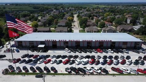 Gretna auto - Gretna Auto Outlet 4.5 (495 reviews) 12190 South 216 Plaza Gretna, NE 68028. Visit Gretna Auto Outlet. Sales hours: 9:00am to 8:00pm: View all hours. Sales; Monday: 9:00am–8:00pm Tuesday: 